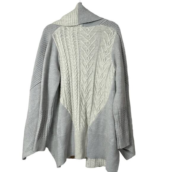Fate Please Yourself Gray and Cream Open Shawl Chunky Cardigan, EUC, Small - Picture 13 of 16